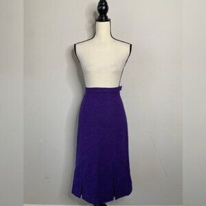 Avoca Collection Purple Vintage High Waist Midi A-Line Skirt